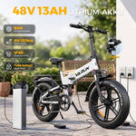 VARUN S20-2 Pro E-Bike 20 Zoll Vollfederung 48V 13Ah Akku 120KM Reichweite Weiß