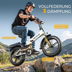 VARUN S20-2 Pro E-Bike 20 Zoll Vollfederung 48V 13Ah Akku 120KM Reichweite Weiß