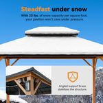 Modern Shade Horizon Hardtop-Pavillon 3 x 3,6m mit 4 LED-Leuchten Doppeldach Verzinkter Stahl Holzoptik