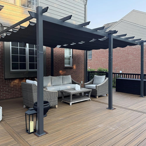 PURPLE LEAF Pergola Aluminium 3.65 X 5.5 M Grau