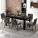 LDAILY Esstisch Aus Mokka-Holz 160x80x76,2cm Schwarz L-Förmige Beine